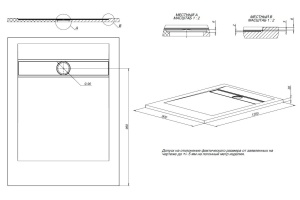 Поддон для душа Allen Brau Infinity 120х90 серый - 2