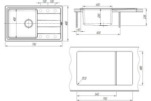 Мойка кухонная Florentina Комби 780 жасмин - 3