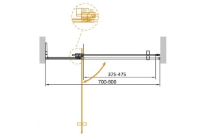 Душевая дверь Cezares Slider 80х195 черный (SLIDER-B-1-70/80-C-NERO) - 2
