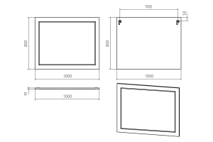 Зеркало Misty Лейла 100 белое - 3