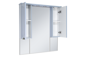 Терра - 90 зеркало-шкаф серый - 2