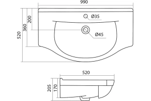 Раковина мебельная Onika Santek Эльбрус 100 белый  - 2