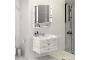 Зеркало-шкаф Comforty Никосия 80 дуб белый - 2