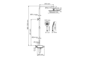 Душевая система WasserKraft 30 с термостатом хром - 3