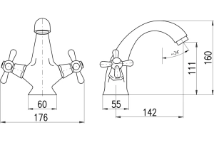 Смеситель для раковины Rav Slezak Morava retro золото - 2