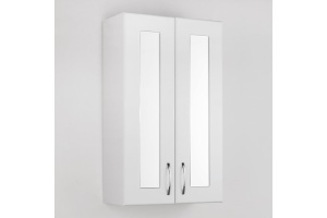 Шкаф Style Line Эко Стандарт 48 с зеркальными вставками, белый