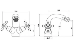 Смеситель для биде Boheme Medici бронза с черным кристаллом Swarovski - 3