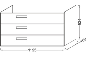 Тумба под раковину Jacob Delafon  119.5 см (EB1311-E10) - 2