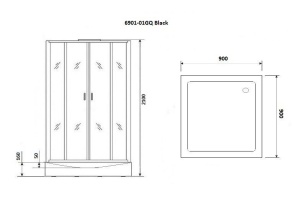 Душевая кабина Niagara Premium NG-6901-01GQ BLACK 90х90х210 черная - 3