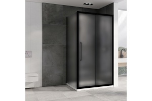 Душевой уголок Abber Schwarzer Diamant 120x100 профиль черный стекло матовое - 2