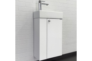 Тумба с раковиной Comforty Асти 40 белый глянец