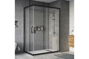 Душевой уголок STWORKI Карлстад DE019RC90140200 140x90 см профиль черный матовый