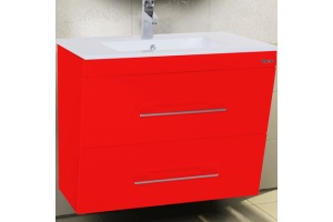 Тумба с раковиной Bellezza Берта подвесная 60 красная
