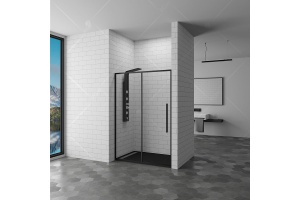 Душевая дверь RGW Stilvoll SV-12-B 32321213-14 130х195 , черный профиль-прозрачное стекло