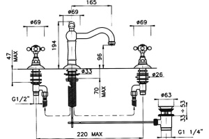Смеситель для раковины Nicolazzi Dames Angl хром (1409CR78) - 3