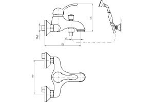 Смеситель Rav Slezak Labe L054.5/2 для ванны с душем - 2