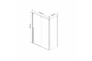 Душевой уголок Vincea Lugano 150x90 профиль черный стекло прозрачное - 3