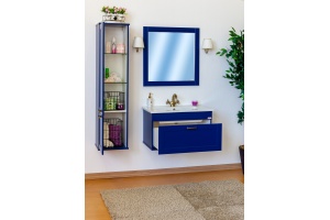 Тумба с раковиной Sanflor Ванесса 75 подвесная, индиго - 3