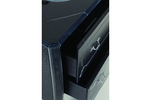 Тумба для комплекта Bellezza Грация Люкс 100 черная патина серебро 2 ящика - 3