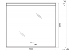 Зеркало BelBagno SPC-UNO-900-800-TCH - 3