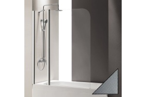 Шторка на ванну Cezares Eco O-V-11-120/140-P-Cr-L стекло punto