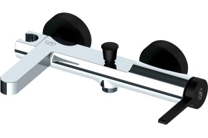 Смеситель для ванны с душем GPD Gildo хром - черный матовый