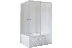Душевой уголок Royal Bath BP 120х80 R профиль белый стекло прозрачное