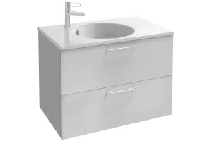 Тумба для комплекта Jacob Delafon Odeon Rive Gauche 80 белый бриллиант, 2 ящика, ручки хром