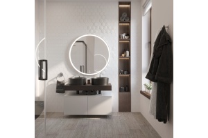 Столешница STWORKI Ольборг 100 дуб карпентер, без отверстий,  2 тумбы 50 + 2 раковины BOCCHI Vessel, черная - 2