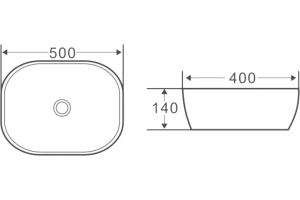 Раковина накладная BelBagno 50 см черный матовый (BB1302-H301) - 3