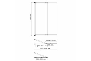 Шторка на ванну Wasserkraft Main 100х140 профиль хром стекло прозрачное - 2