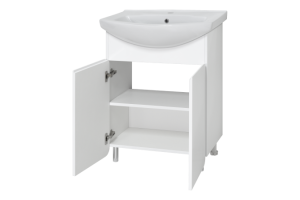 Тумба с раковиной Misty Чегет 65 белая глянцевая - 3