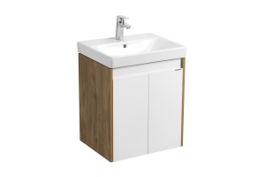 Тумба под раковину Aquaton Сканди Doors 55 Белый глянец Дуб рустикальный - 2