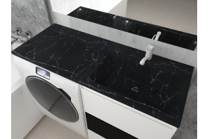 Раковина Stella Polar Мадлен 120 R на стиральную машину черный - 2