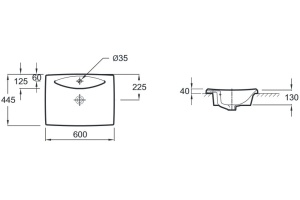 Раковина Jacob Delafon Escale E1289 60 см - 2