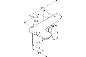 Смеситель Kludi Ambienta 534450575 для ванны с душем - 2