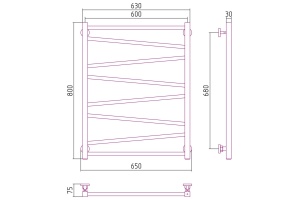 Полотенцесушитель водяной ДР Сирокко 800х600 (Без покрытия) - 3