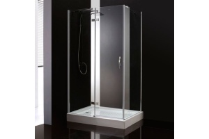 Душевой уголок Cezares Bergamo 90х100 хром стекло прозрачное