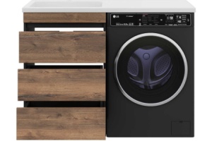 Тумба под стиральную машину Misty Коломбо 60 темное дерево - 2