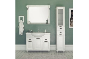 Шкаф-пенал Aquanet Тесса 35 фасад стекло, жасмин, серебро - 2