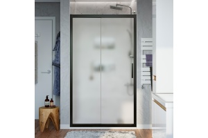 Душевая дверь в нишу STWORKI Стокгольм DE019D2110200 110 см профиль черный матовый, стекло матовое