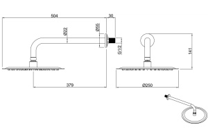 Верхний душ Allen Brau Priority черный матовый - 2