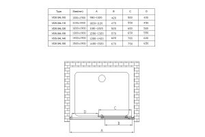 Душевая дверь Vincea Alpha 150 хром стекло рифленое - 2
