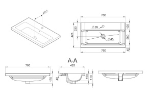 Мебельная раковина Am.Pm Gem 75 - 3