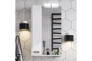 Зеркало-шкаф Aquaton Бекка 50 с подсветкой белый - светлое дерево - 3