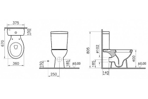 Унитаз-компакт VitrA Norm Nord 9845B099-7201 с микролифтом - 2