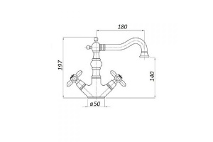Смеситель для раковины Magliezza Classico бронза (50118-br) - 2