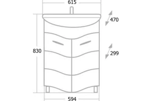 Тумба с раковиной Onika Лайн 60 белый - 3