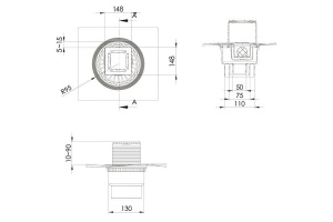 Душевой трап Berges Zentrum Antik 15х15 бронза - 2