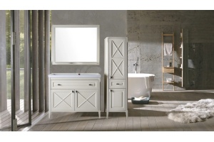 Зеркало ASB-Woodline Монте 100 бежевое, с полкой - 2